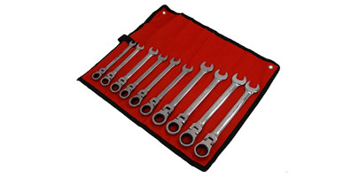 10PC RATCHET SPANNER SET 10MM - 19MM