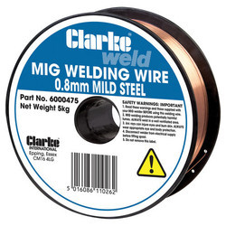 6000475 CLARKE  0.8MM X 5KG MILD STEEL WIRE
