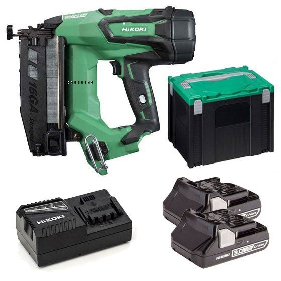 HIKOKI NT1850DE 18G BRUSHLESS STRAIGHT NAILER WITH 2 X 3AMP LI-ION BATTERIES