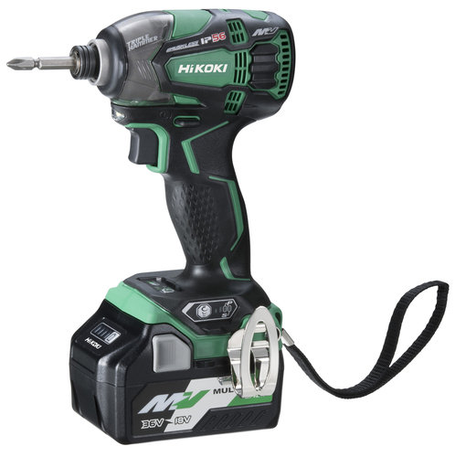 HIKOKI WH36DB 36V BRUSHLESS IMPACT DRIVER C/W 2 X 2.5AMP MULTIVOLT BATTERIES